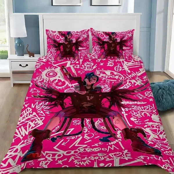 Optimized Anime Arcane Jinx League Of Legends 3D Bedding Set Outstanding