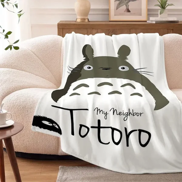 Practical 3D Anime Happy Totoro Throw Blanket Certified