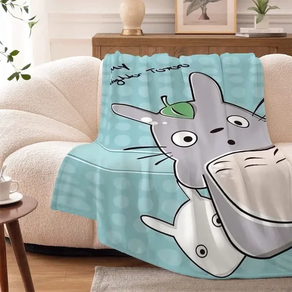 Natural Anime My Neighbor Totoro Throw Blanket Enhanced