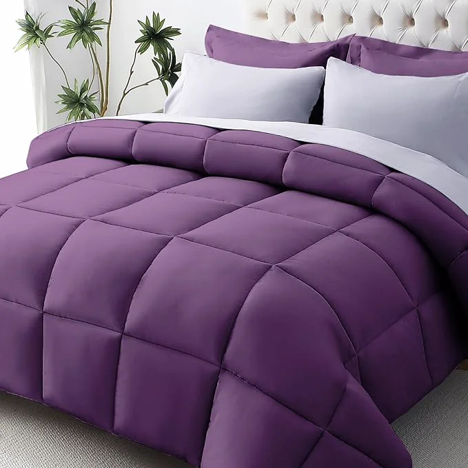 Elegant JOLLYVOGUE Twin XL Comforter Set Ultra-Soft Bed in a Bag Twin XL Size 5 Pieces Oeko-TEX Bedding Set with Down Comforter Sheets Pillowcases amp Shams Purple amp Lavender Next-Generation