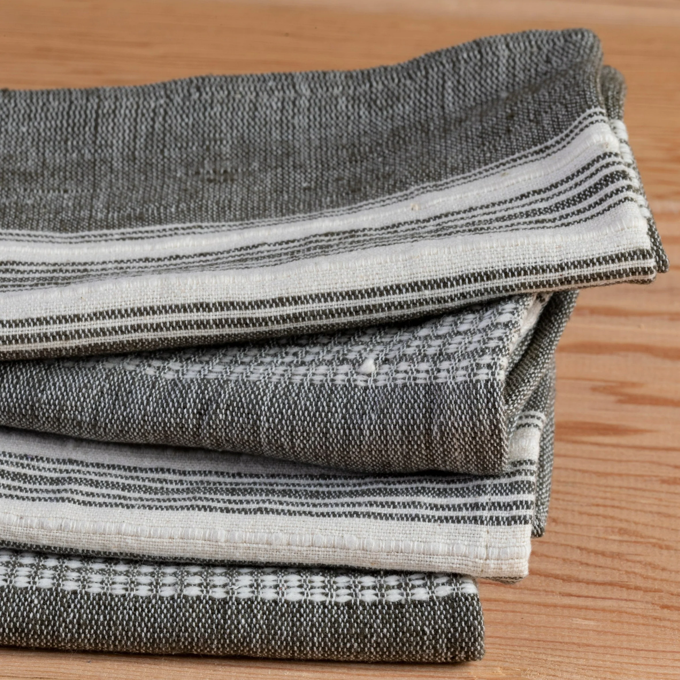 Soft Aden Napkins Grey with Natural Set of 4 Proven