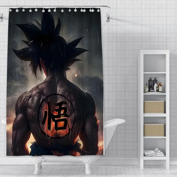 World-Class Anime Dragon Ball Z Goku Shower Curtain Reusable