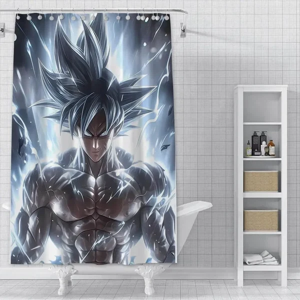 Luxury Super Saiyan Goku Shower Curtain Minimalist