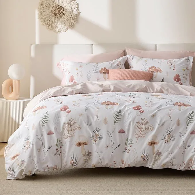 World-Class Bedsure Duvet Cover King Size – Cotton Reversible Cute Flower Floral Duvet Cover Set with Zipper Closure 3 Pieces Soft amp Breathable PureWoven Shell Beige Bedding Set with 2 Pillow Shams 20 quot x36 quot Selected