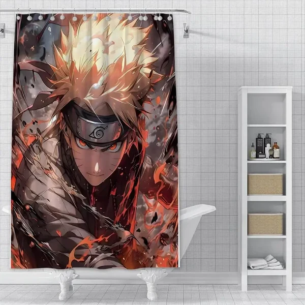 Recyclable Anime Naruto Shower Curtain Smooth