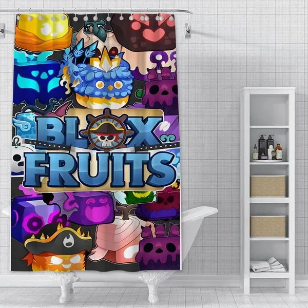 Long-Lasting Blox Fruits Shower Curtain User-Friendly