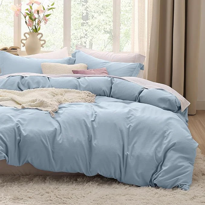 Classic Bedsure Celestial Blue Duvet Cover Queen Size – 3 Pieces Prewashed Extra Soft Bedding Set Includes 1 Duvet Cover 90×90 Inches with Zipper Closure amp 2 Pillow Shams Comforter Not Included Reliable