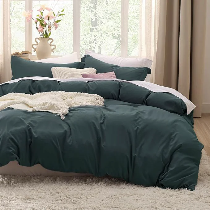 Verified Bedsure Forest Green Duvet Cover Twin Twin XL Size – 2 Pieces Prewashed Polyester Extra Soft Bedding Set Includes 1 Twin Duvet Cover 68 39 39 x90 39 39 with Zipper Closure amp 1 Pillow Sham No Comforter Next-Generation