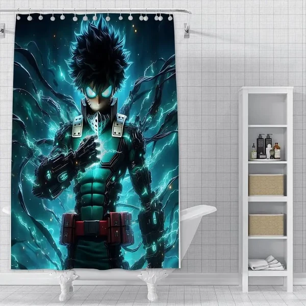 Enhanced Anime Izuku Midoriya Shower Curtain Top-Quality