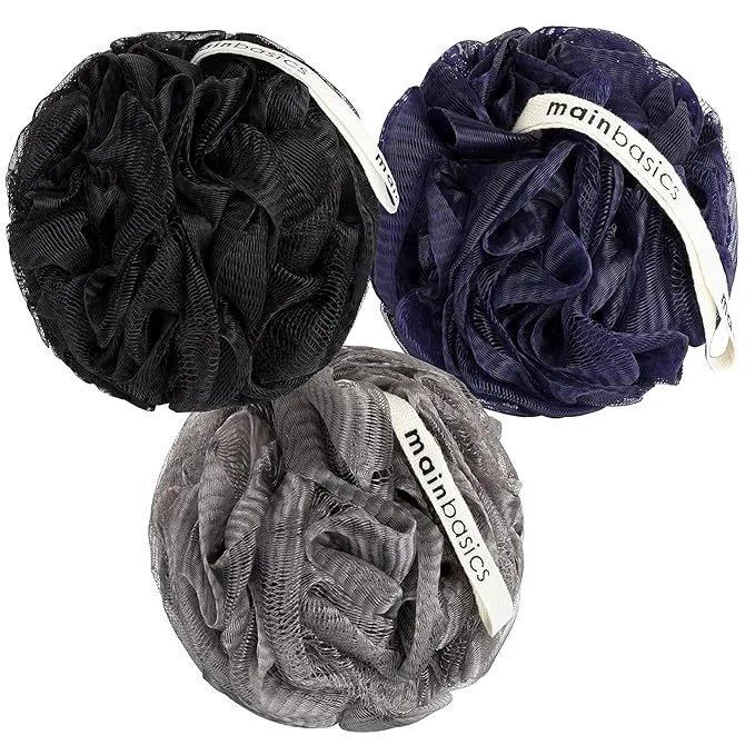 Exceptional MainBasics Bath Shower Loofah Sponge Pouf Body Scrubber Exfoliator Body Wash Expertly Made