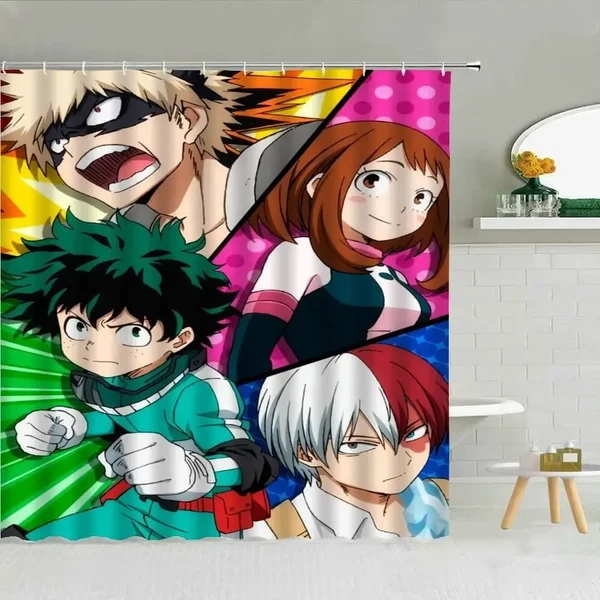 Reusable Anime My Hero Academia Shower Curtain Comfortable