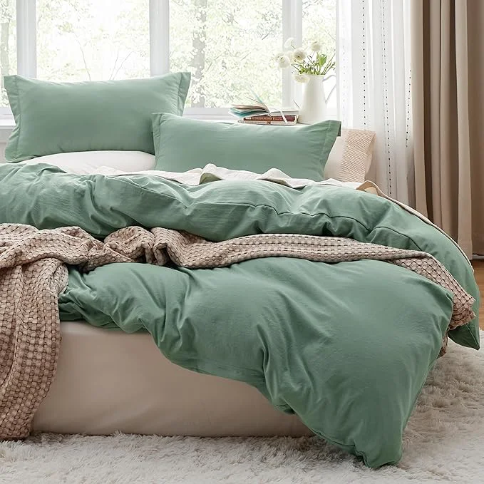 Bedsure Sage Green California King Duvet Cover – Prewashed Cotton-Like Polyester Extra Soft Bedding Set Includes 1 Cal King Duvet Cover 104 39 39 x98 39 39 with Zipper Closure amp 2 Pillow Shams No Comforter Fine