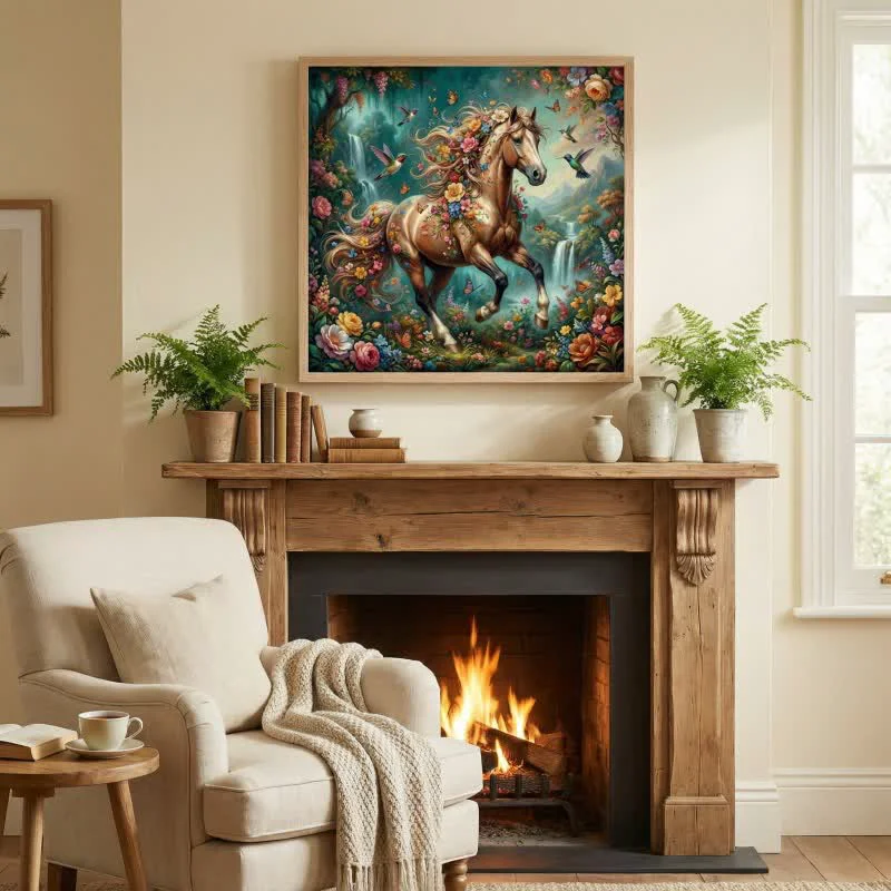 Outstanding Ownkoti Horse amp Floral 3D Effect Decorative Wall Art Proven