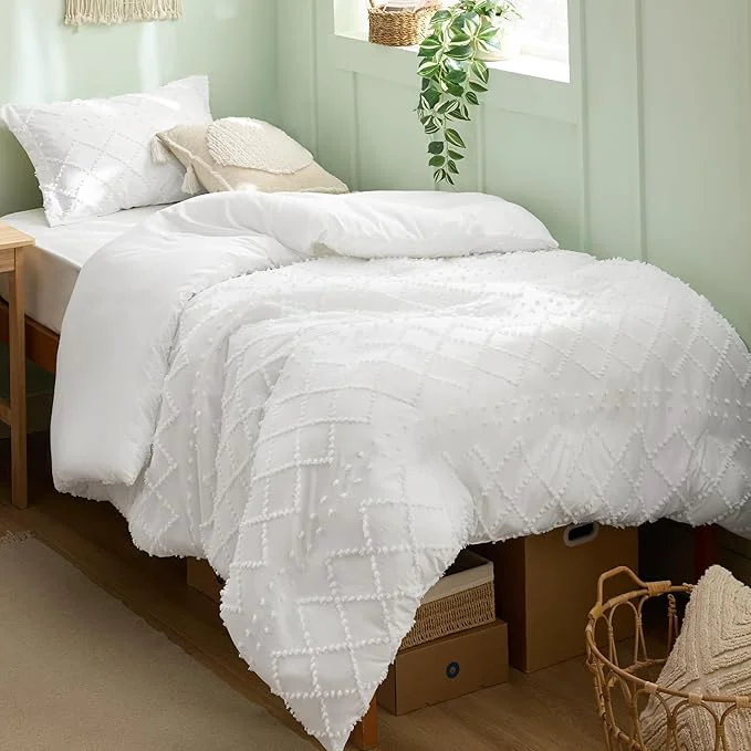 Elite Bedsure Boho Twin Duvet Cover Size – White Breathable amp Soft Boho Bedding Machine Washable Comforter Cover for All Seasons Includes 1 Duvet Cover 68 quot x90 quot with 1 Pillow Sham amp Zipper Closure Traditional