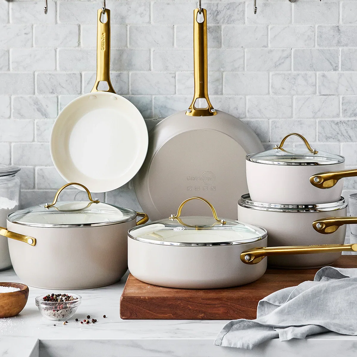 Premium Reserve Cookware 10 Piece Set Taupe Enhanced