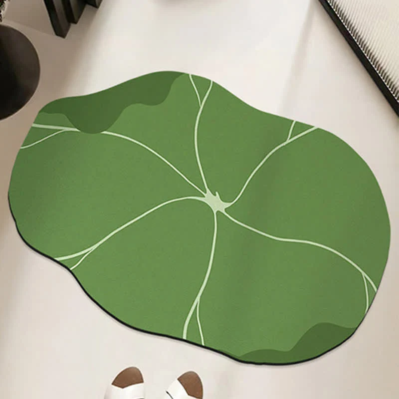 Solid Ownkoti Botanical Lotus Leaf Anti-slip Bath Mat Advanced