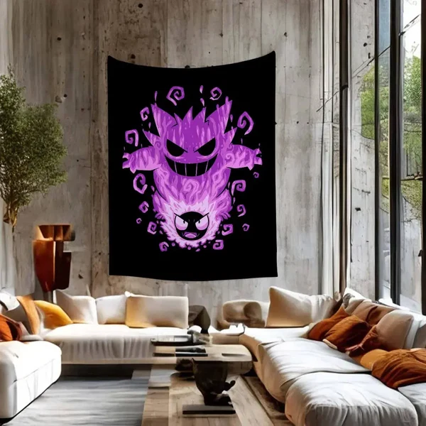 Healthy 3D Gengar Pokemon Tapestry Modern