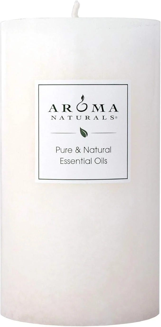 Casual Aroma Naturals Holiday Essential Oil Vanilla Peppermint Scented Pillar Candle Green