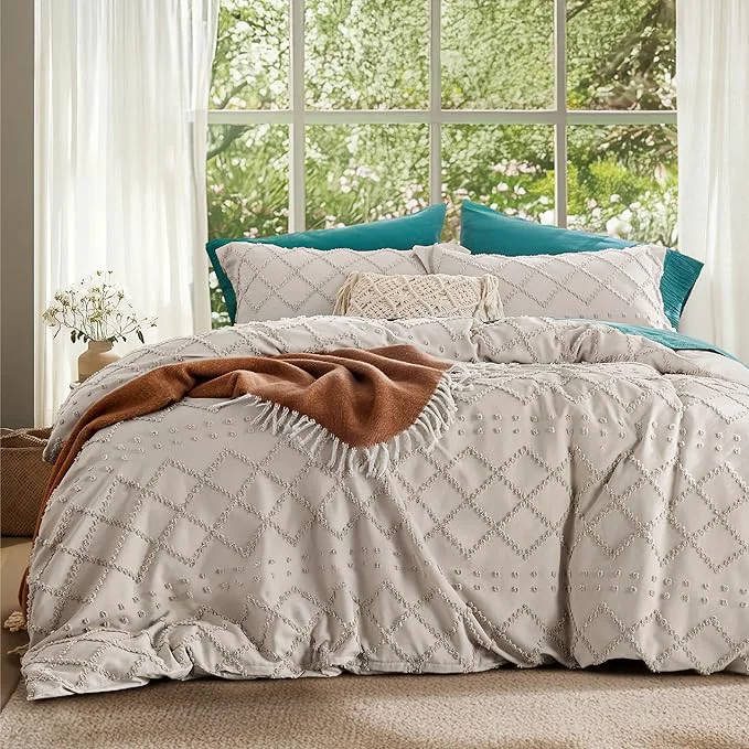 Prestigious Bedsure Boho Oversized King Duvet Cover – Beige Breathable amp Soft Boho Bedding Machine Washable Comforter Cover for All Seasons Includes 1 Duvet Cover 120 quot x98 quot with 2 Pillow Shams amp Zipper Closure Exceptional