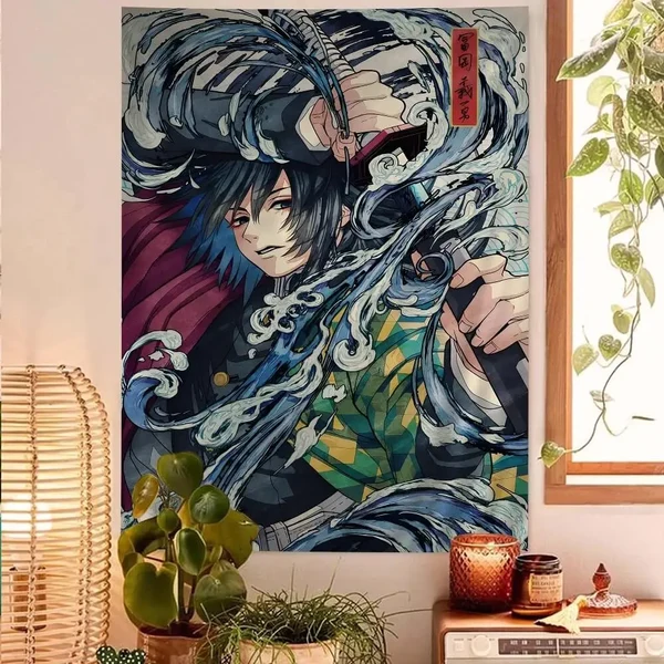 Verified Samurai Serenity – Tomioka Giyuu Wall Tapestry Modern