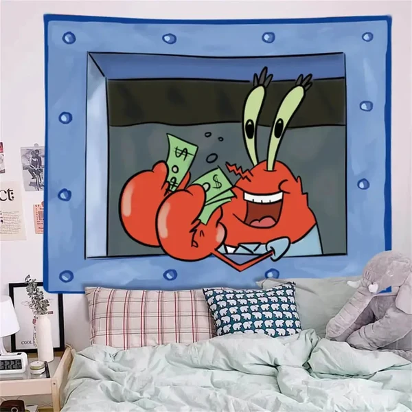 Next-Generation Mr Krabs Wall Tapestry Fine Crafted