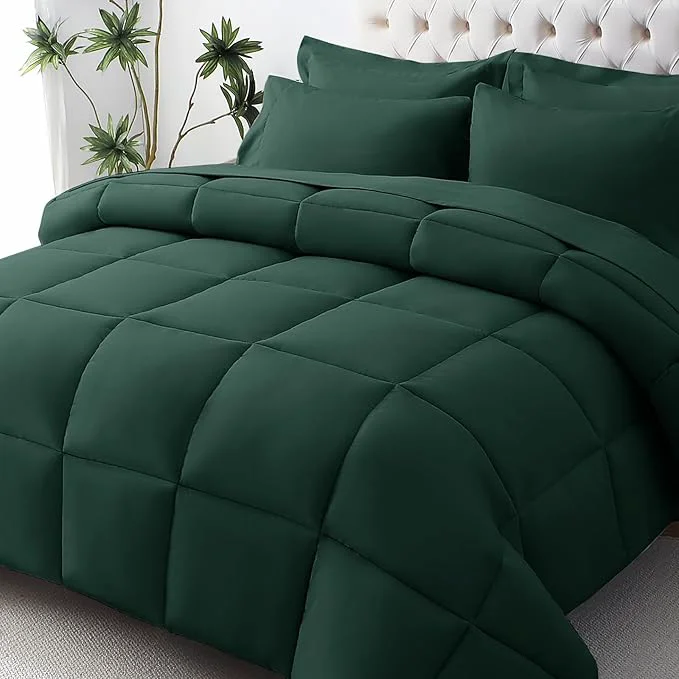 Quality JOLLYVOGUE Twin XL Comforter Set Ultra-Soft Bed in a Bag Twin XL Size 5 Pieces Oeko-TEX Bedding Set with Down Comforter Sheets Pillowcases amp Shams Emerald Green Advanced