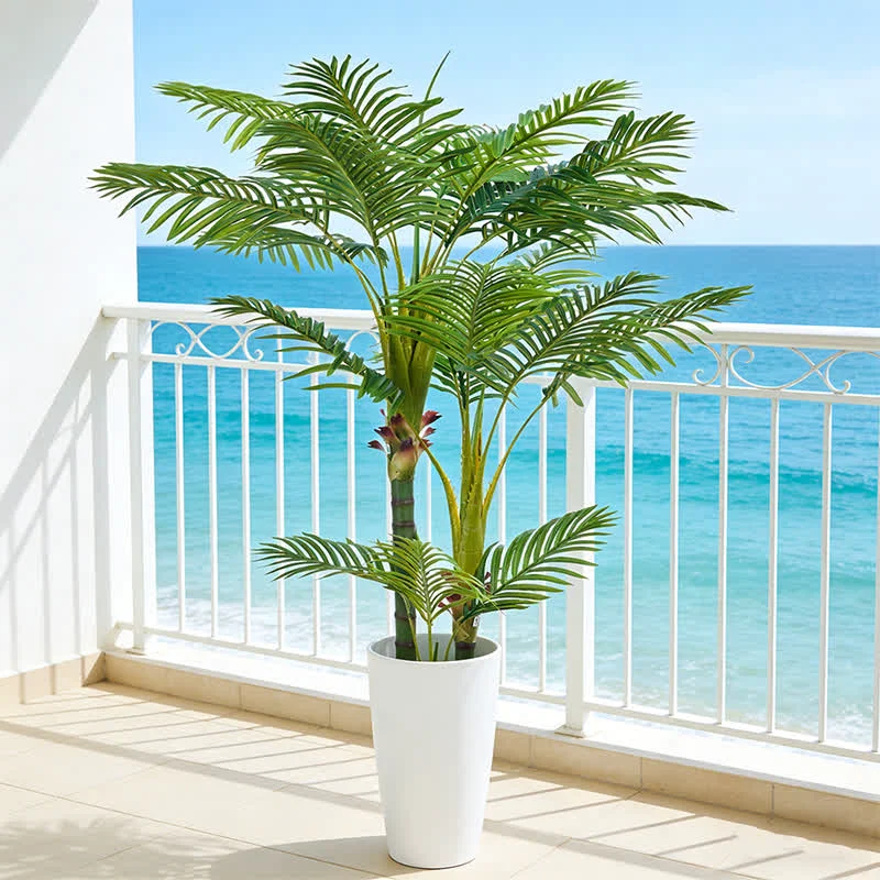 Green Ownkoti istic Faux Palm Tree for Indoor Outdoor Decor Fine Crafted