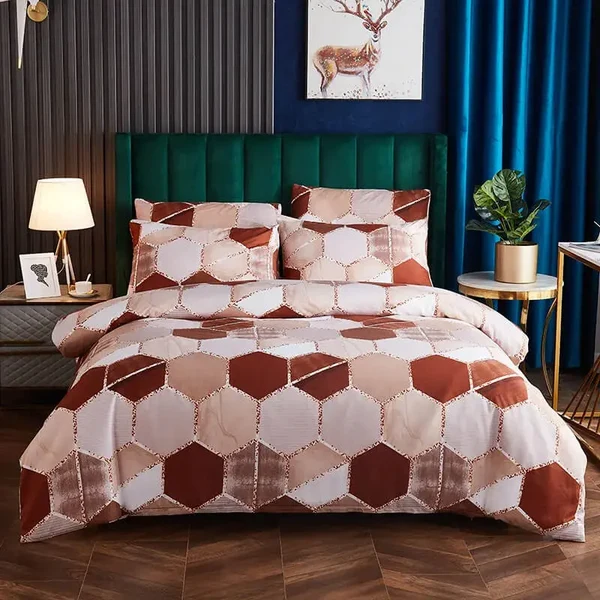 Durable Geometric Hexagon Quilt Cover Original