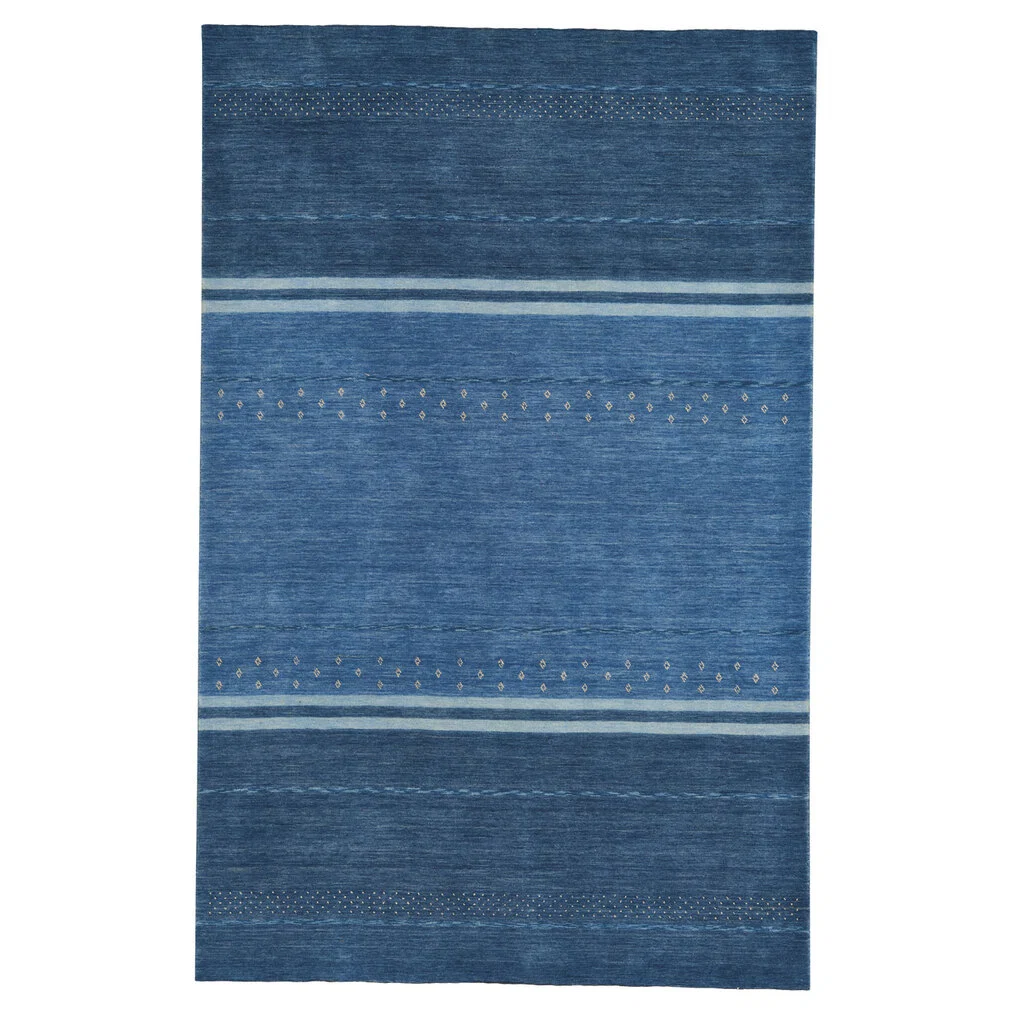 Carefully Designed Simply Gabbeh Taos Blue Rug Consistent