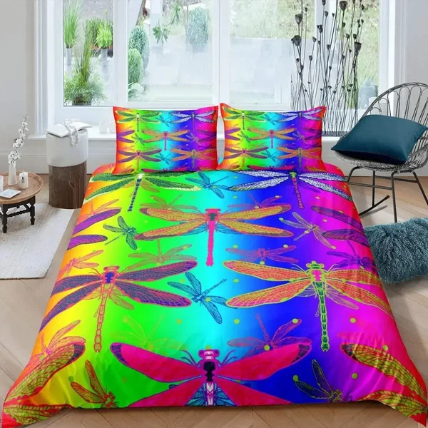 Clean Mandala Dragonfly Doona Cover Set Contemporary