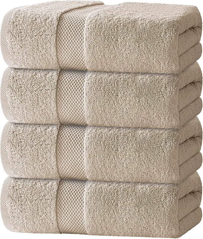 Specialty White Classic Luxury Bath Towels Set of 4 Large Durable