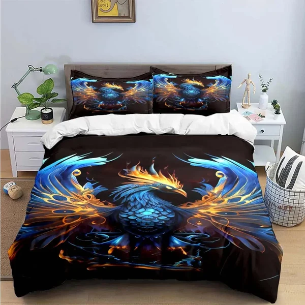 Enhanced Phoenix Rising Quilt Cover Set Organic