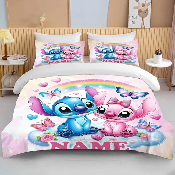 First-Class Custom Name Disney Stitch Quilt Cover Bedding Set Genuine