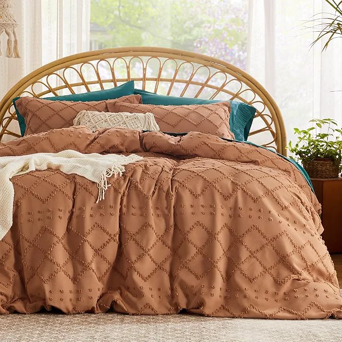 Healthy Bedsure Boho Duvet Cover King Size Burnt Orange Breathable amp Soft Boho Bedding Machine Washable Comforter Cover for All Seasons Includes 1 Duvet Cover 104 quot x90 quot with 2 Pillow Shams amp Zipper Closure Minimalist