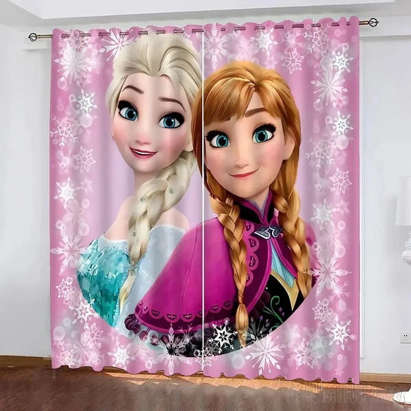 High-End Frozen Themed Elsa and Anna Window Curtain Authentic