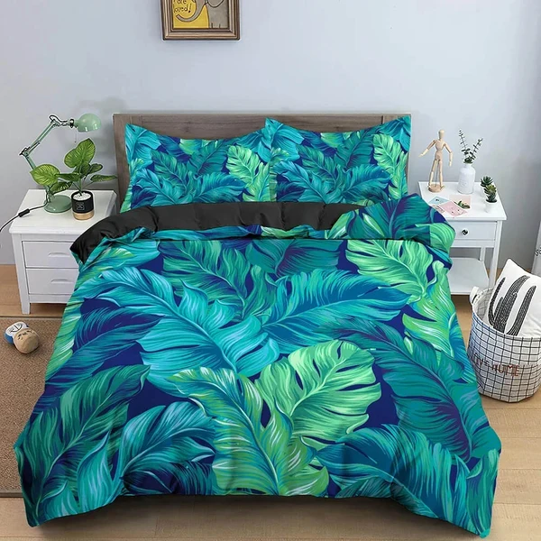 Top-Quality 3D Tropical Plant Leaves Bedding Set Smart