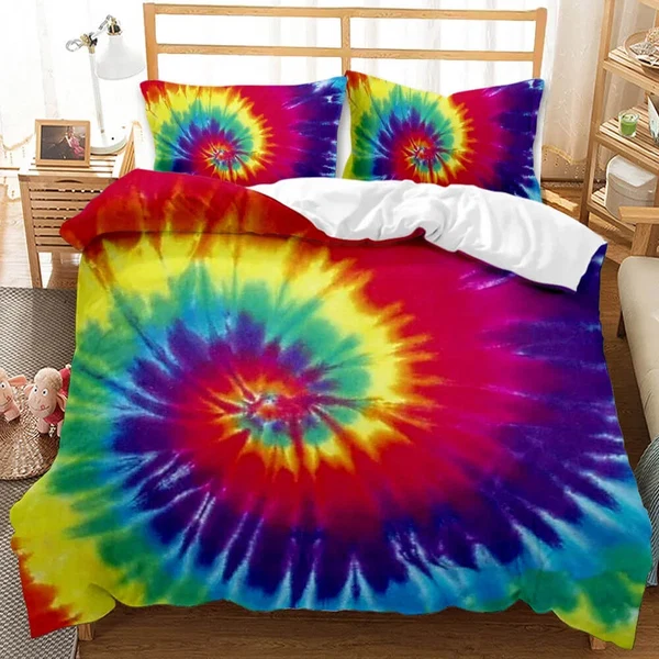 Official Boho Tie Dye Duvet Cover Set Green