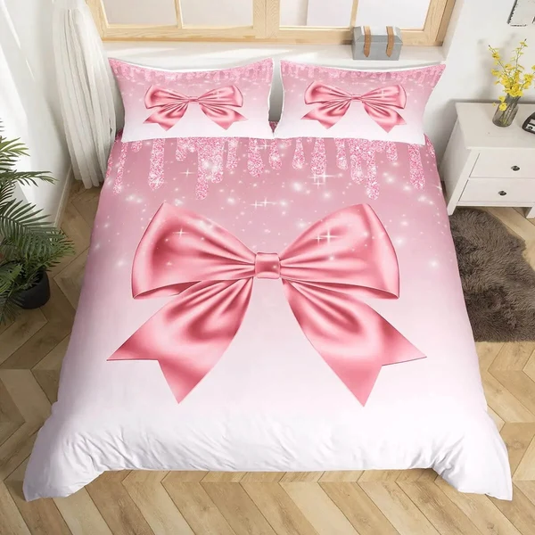 Specialty Pink Bowknot Quilt Cover Set Exclusive