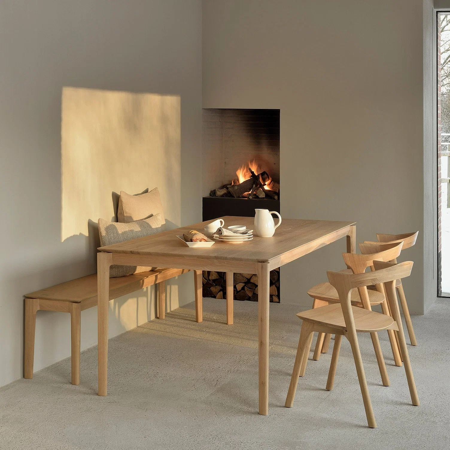Premium Material Bok Solid Oak Dining Table 71 quot Green