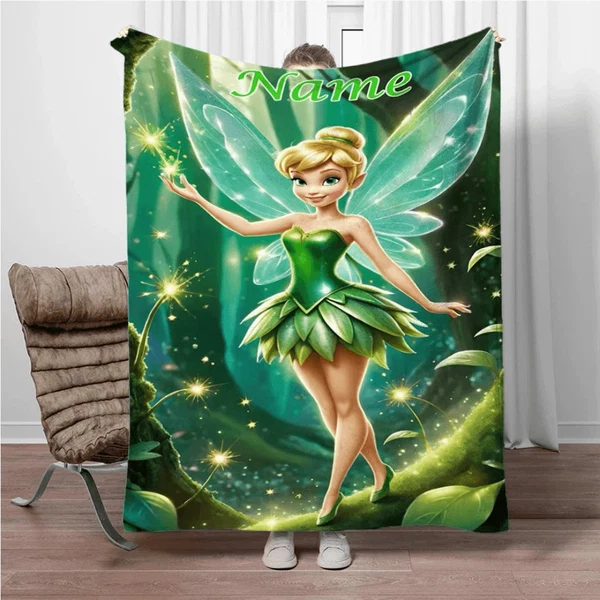 Authentic Personalized Custom Name Tinker Bell Throw Blanket Reliable