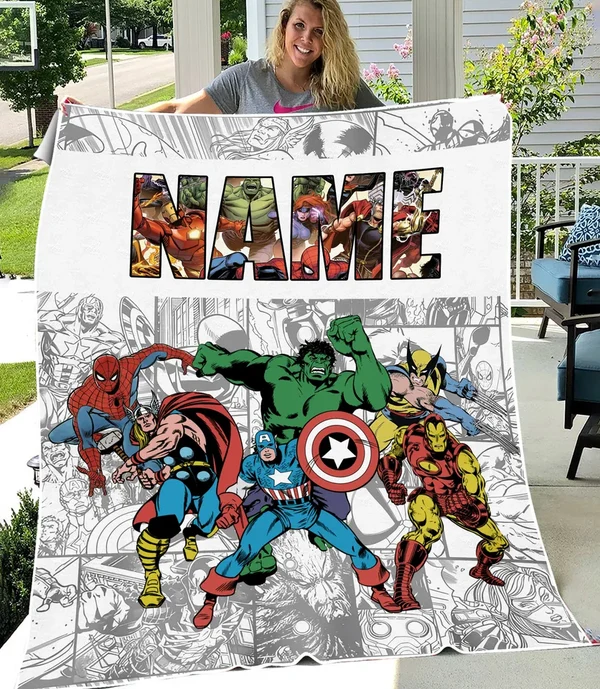 High-Grade Personalized Kids Blanket with Favorite Super Heroes Cartoon amp Game Characters Environmentally Friendly