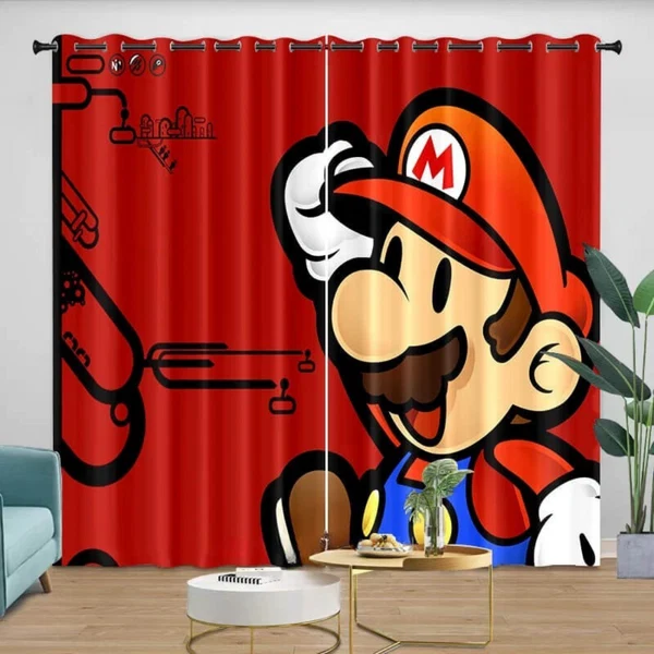 Optimized Super Mario Cartoon Kids Window Curtains First-Class