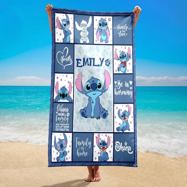 Soft Custom Stitch Aloha Bath Towel – Summer Disney Beach Towel Professional