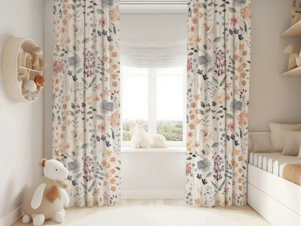 Professional Watercolor Daisy Wildflower Curtains – Baby Girl Nursery amp Kids Room Decor Elite