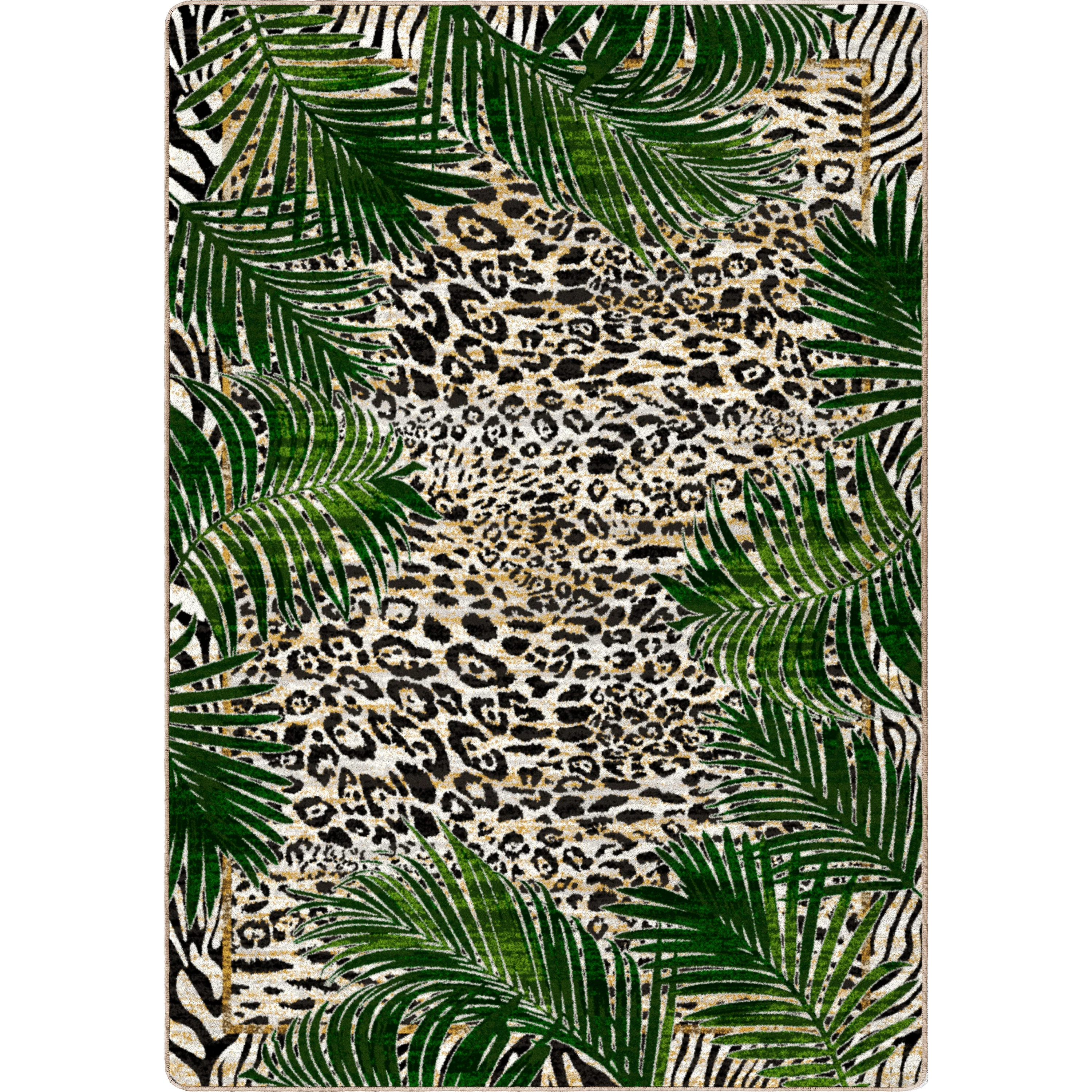 Luxury Jungle Border Rug – Natural Expertly Made
