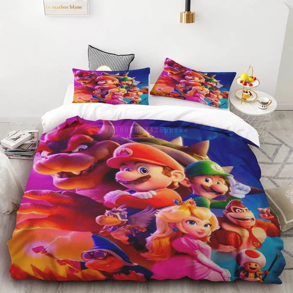 Safe Super Mario Bros Princess Peach Kids Bedding Set Stylish