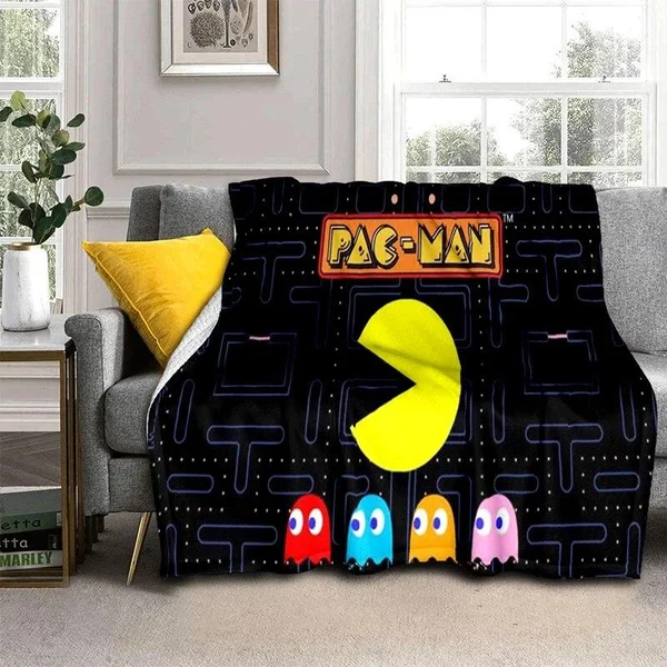 Original Pac-Man Throw Blanket for Kids – Cozy amp Fun Arcade-Inspired Bedding Sustainable