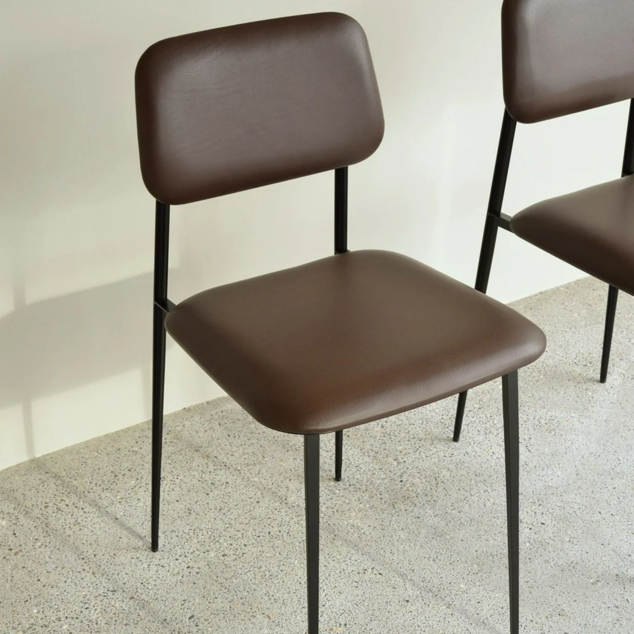 Premium Material DC Leather Dining Chair Chocolate High-Performance