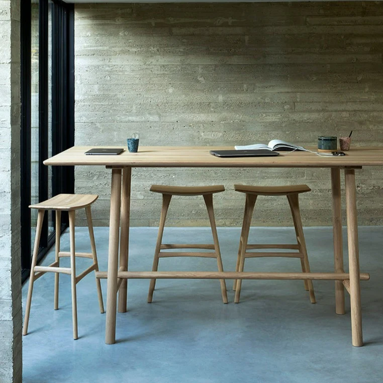 Secure Osso Bar Stool Varnished Oak Green