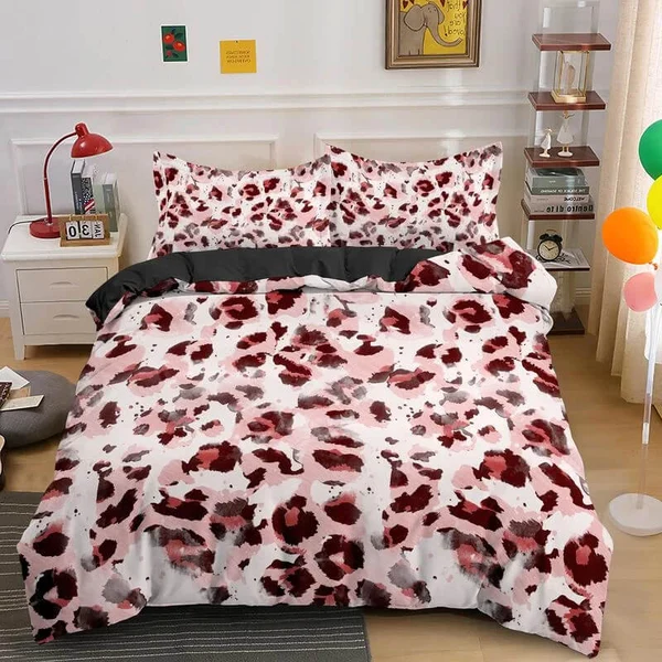 Eco-Friendly Leopard Print Bedding Set – Animal Skin Duvet Cover with Pillowcases for Kids Teens amp Adults Enhanced